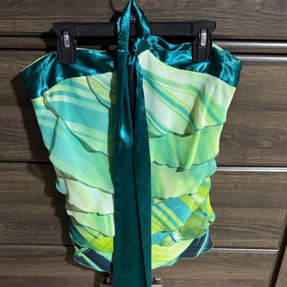 DO+BE Turquoise and Aqua Halter Top